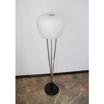 vintage lampa stojąca PRL metal szkło